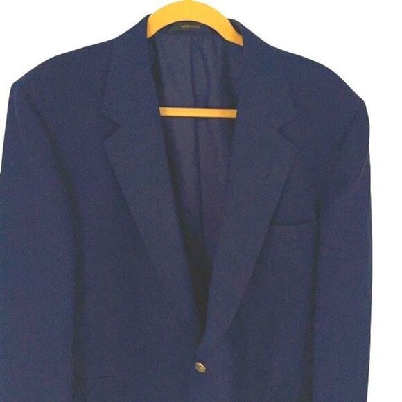 Vtg Reed St James Mens Single Breasted Notch Lapel Blazer Suit‎ Jacket Navy 46L - Picture 2 of 6
